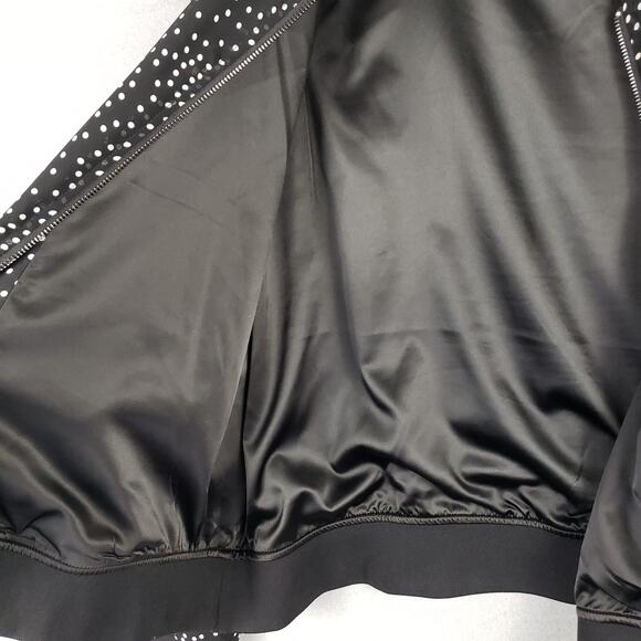 Torrid Size 2X Chiffon Bomber Jacket Black White Polka Dot Whimsigoth Fall Witch - Picture 9 of 10